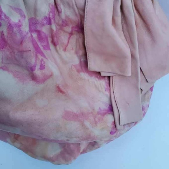 Prada nappa leather hobo bag beige peach ivory Pink double handle Tote tie dyed - Picture 5 of 16